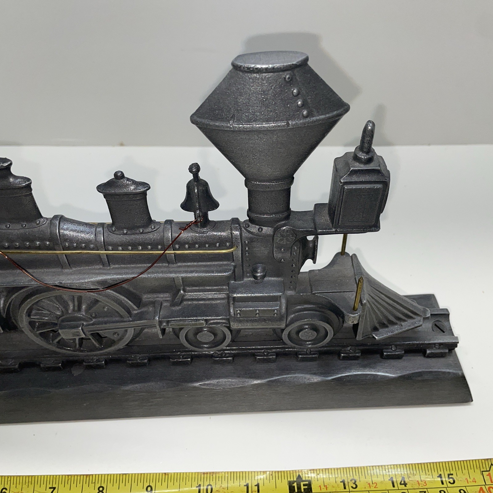 Vtg. Cast Metal Train Locomotive Railroad Mailbox Topper