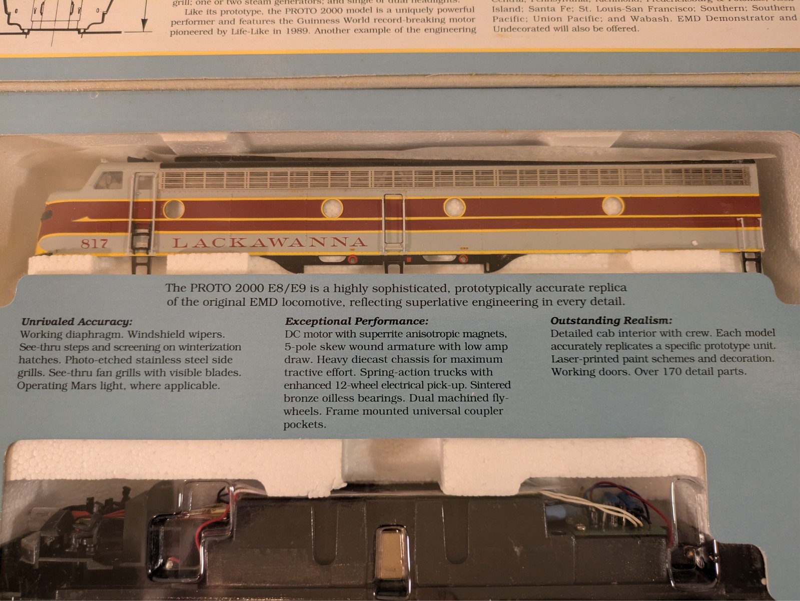 HO EMD E8/E9 DL&W Delaware Lackawanna & Western #817 DC NIB NOS # 8707