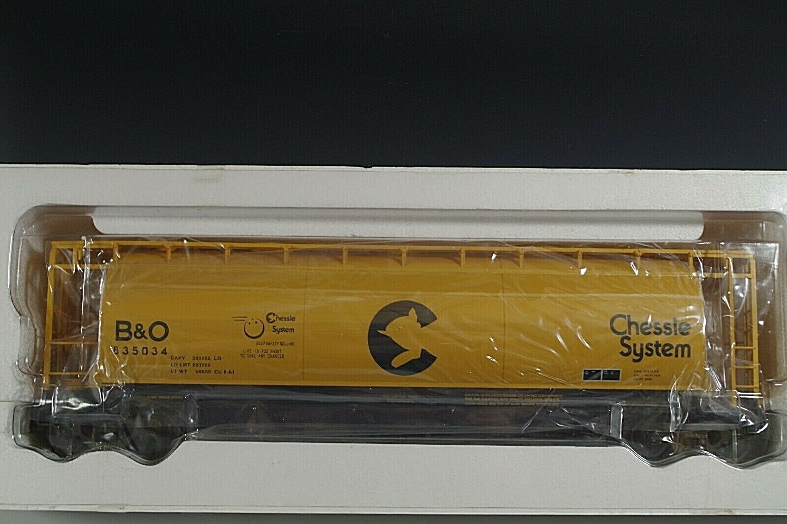 ATLAS ACF 3-BAY CYLINDRICAL HOPPER CHESSIE SYSTEM #6332-2 0 SCALE NIB TRUE 1/4″