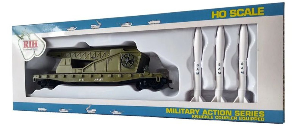 Rock Island Hobby 032180 – US Army Missile Launch Car with Missiles – HO Scale