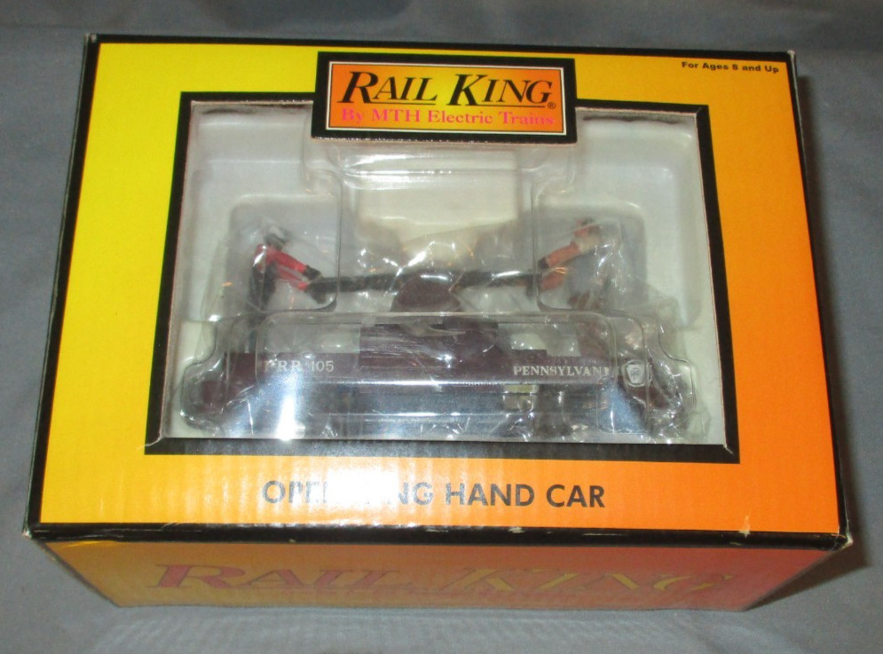 MTH 30-2574 Pennsylvania PRR #105 Bump-N-Go Hand Car O/027 ga. wks w/ Lionel ’05
