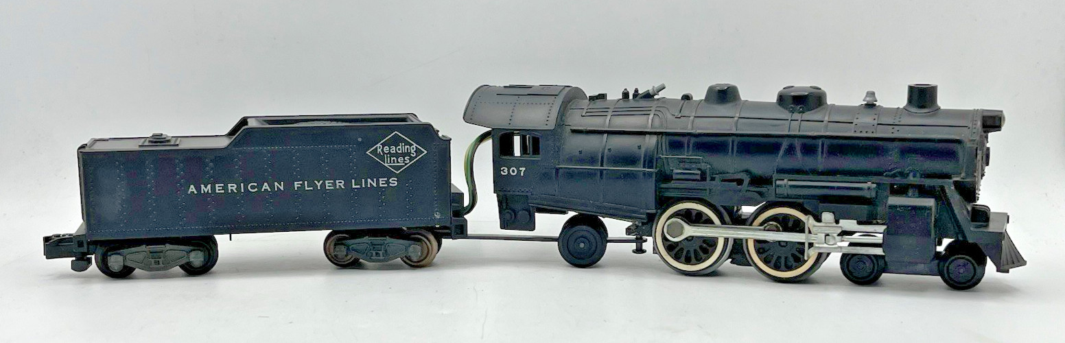 Gilbert American Flyer S Gauge #307 Atlantic Locomotive & Tender – 1954-57 EXC