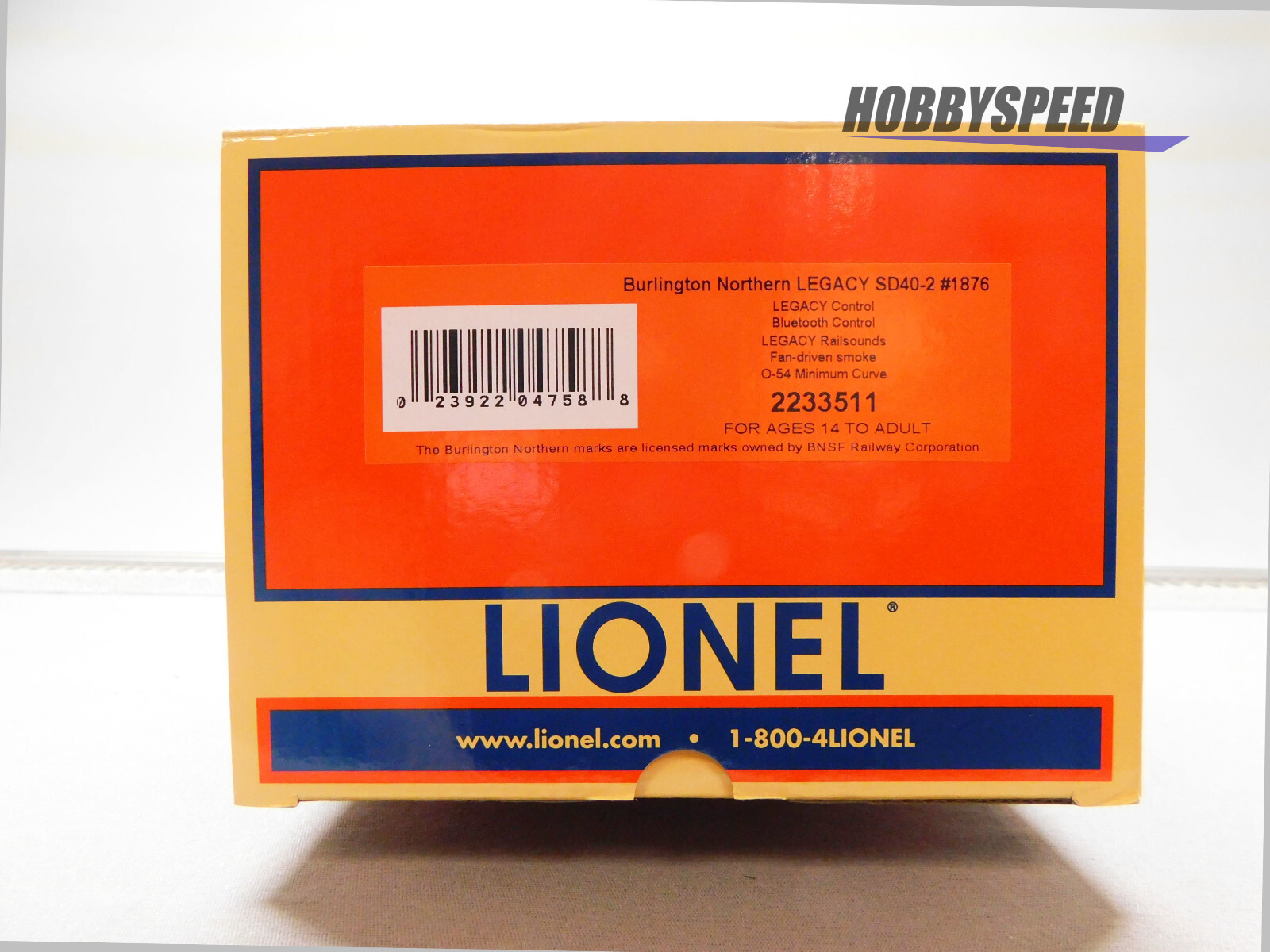 LIONEL BURLINGTON NORTHERN LEGACY SD40-2 DIESEL ENGINE #1876 O GAUGE 2233511 NEW