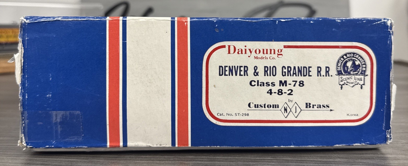 NJ Custom Brass HO #ST-298 Class M-78 4-8-2 D&RGW – Unpainted, Tested & NIB!