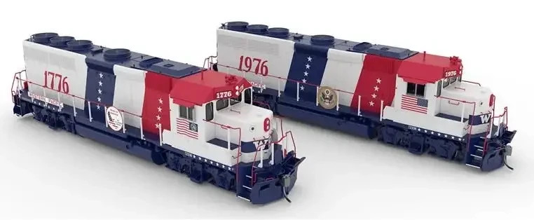 RAPIDO HO EMD GP40 WP BICENTENNIAL SCHEME DC/DCC/SOUND #1776 & 1976 PN 40560