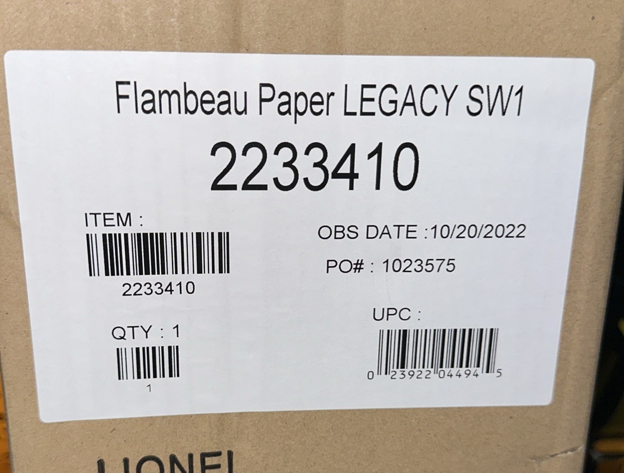 LIONEL Legacy 2233410 Flambeau Paper Corp SW1 DIESEL LOCOMOTIVE Switcher O-Scale