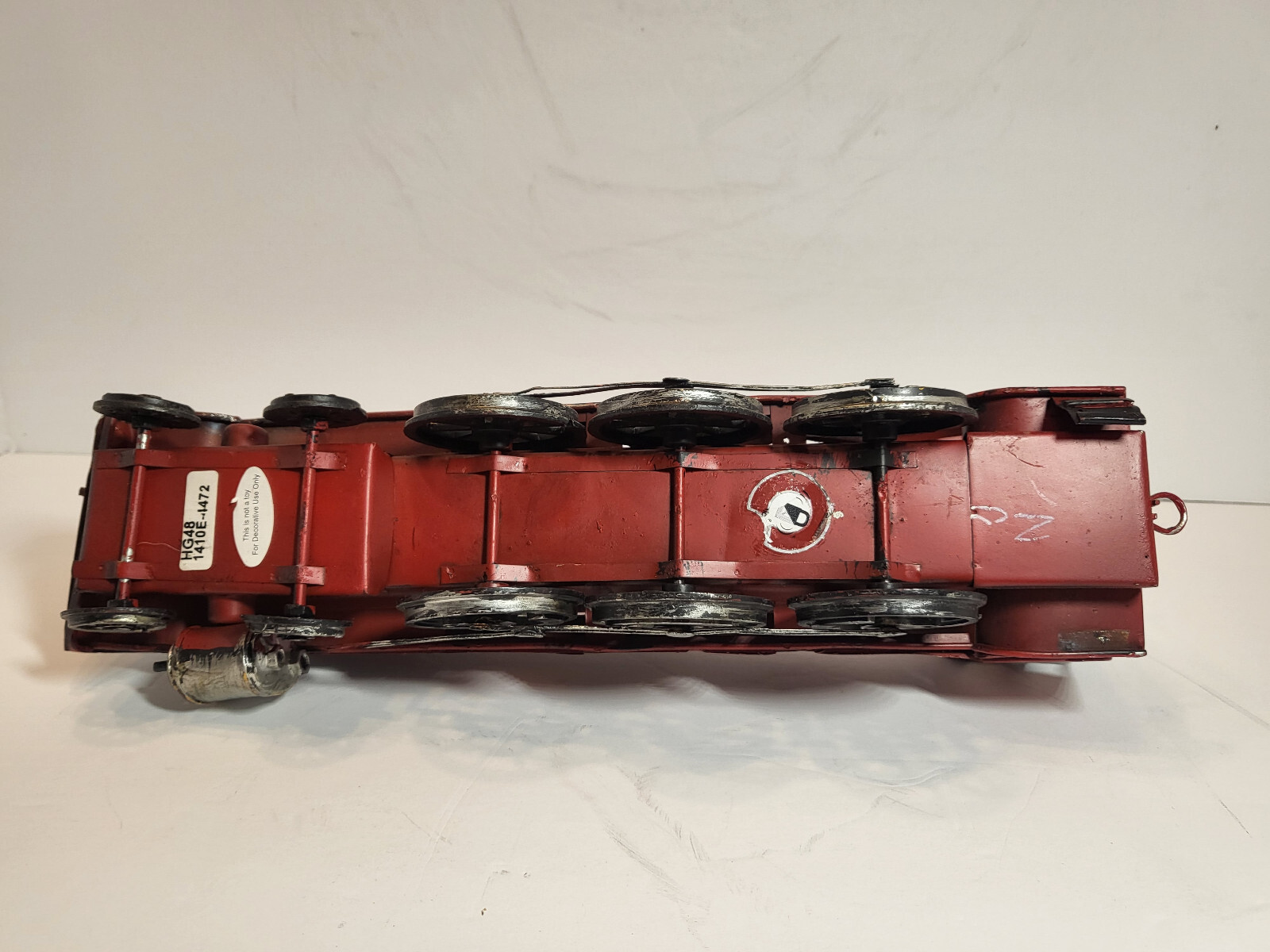 Vintage-Look Red Locomotive Tin Metal Steam Train Engine Model 14 ” Long