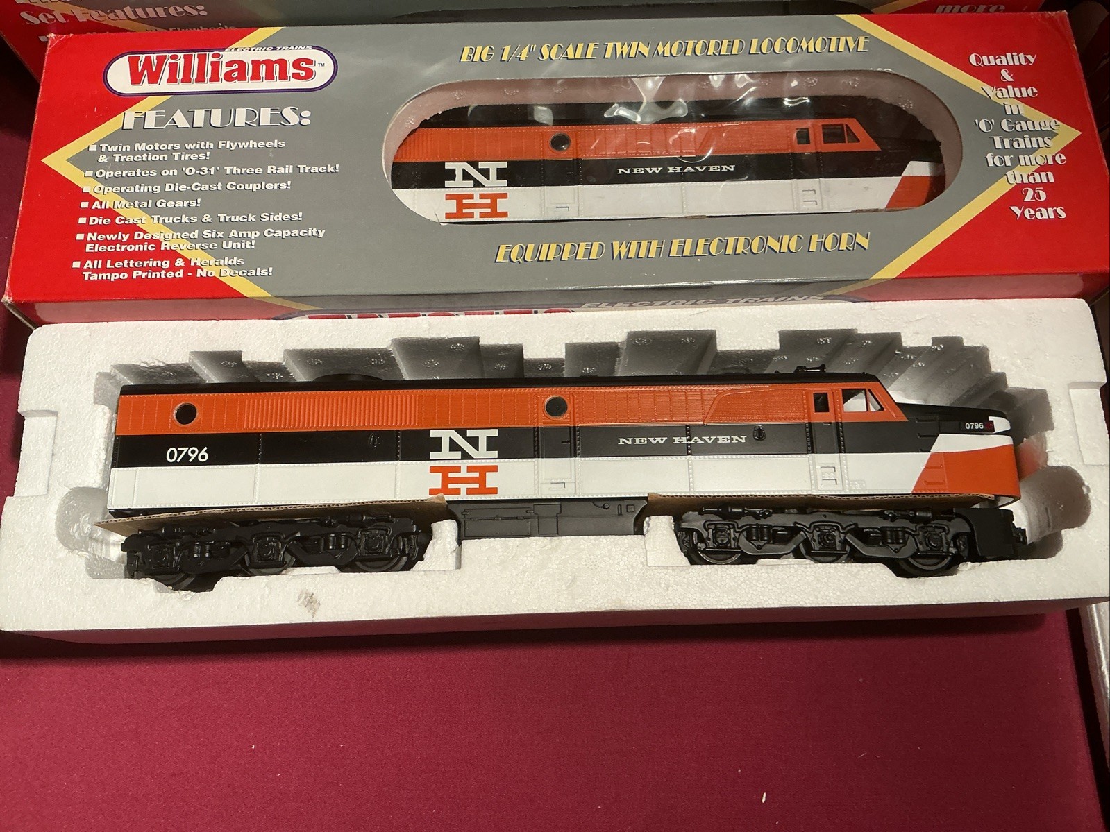 Williams New Haven Engine With True Blast II And Dummy A. 0 Gauge. # 0796 4D