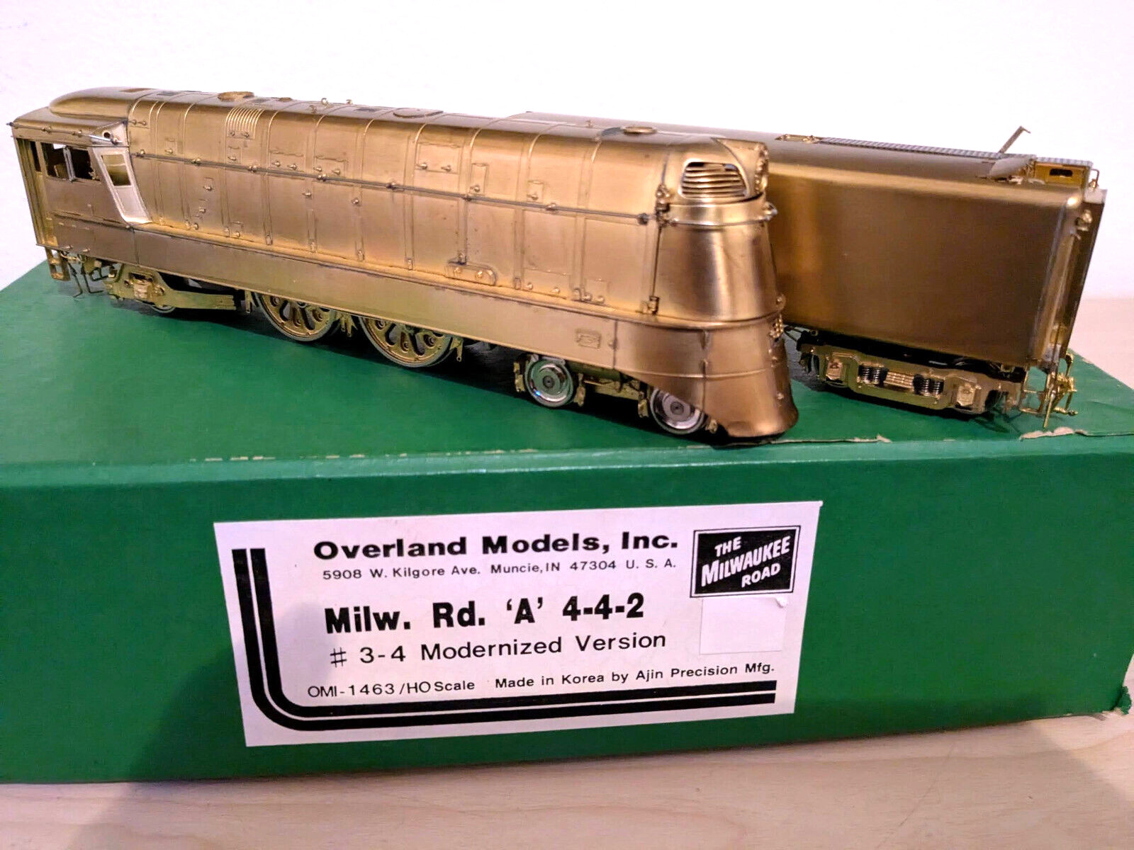 **1 OF 100! OVERLAND BRASS MILW RD CLASS A 4-4-2 #3-4 MODERNIZED HO *”RUNS G@@D!