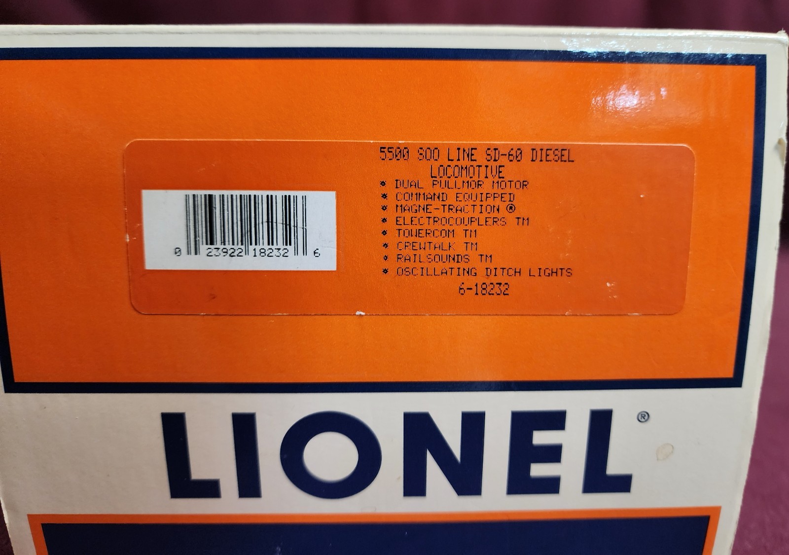 Lionel 6-18232 Soo Line 5500 SD60 Diesel Locomotive Magne-traction CMD Equipped