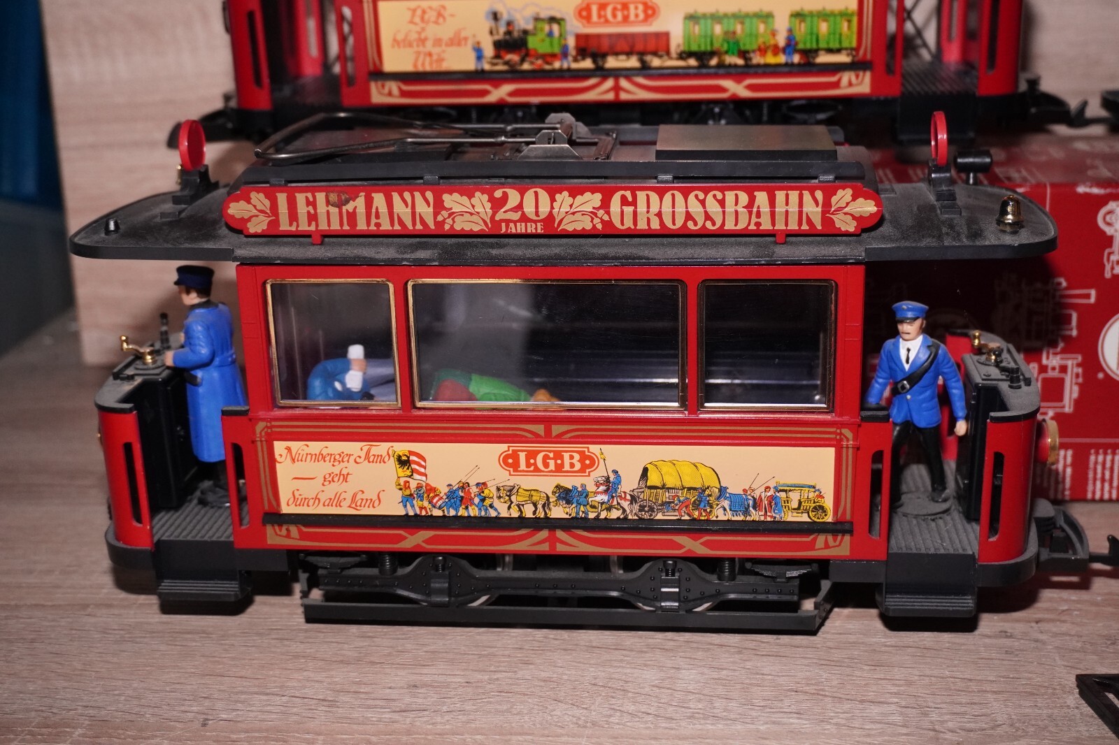 BOD/5] LGB Gauge G 2036 “20 Years LGB” Tram + 3 Trailers / Cars See Pictures