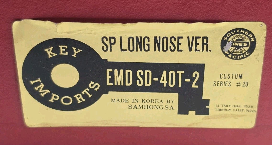 Key Imports HO Scale Brass EMD SD-40T2 Diesel Southern Pacific Custom Series #28