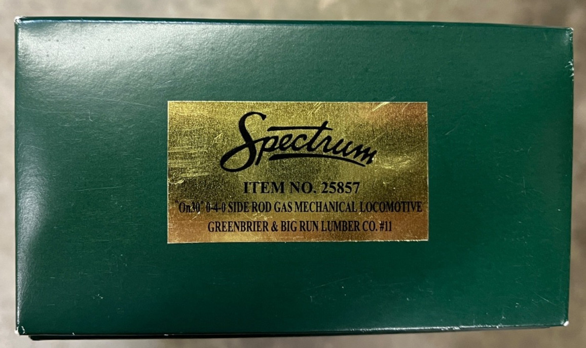 BACHMANN 25857 On30 DC GREEN SIDE ROD GAS MECHANICAL GREENBRIER & BIG RUN #11