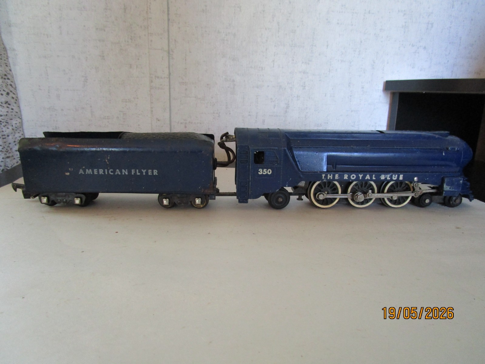 American Flyer, S Gauge, 350 Royal Blue Loco & Tender