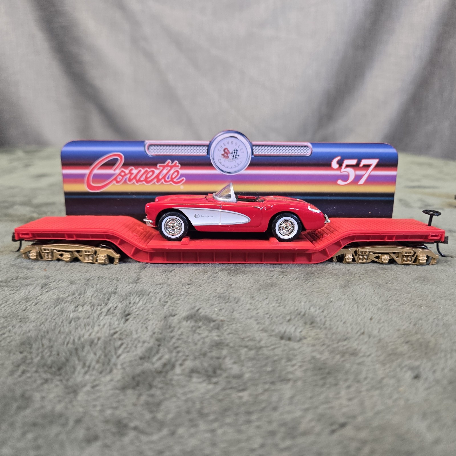 Hawthorne Bachman RARE HO Corvette 50th Anniversary Train Engine #1 & 2 + 2 Cars