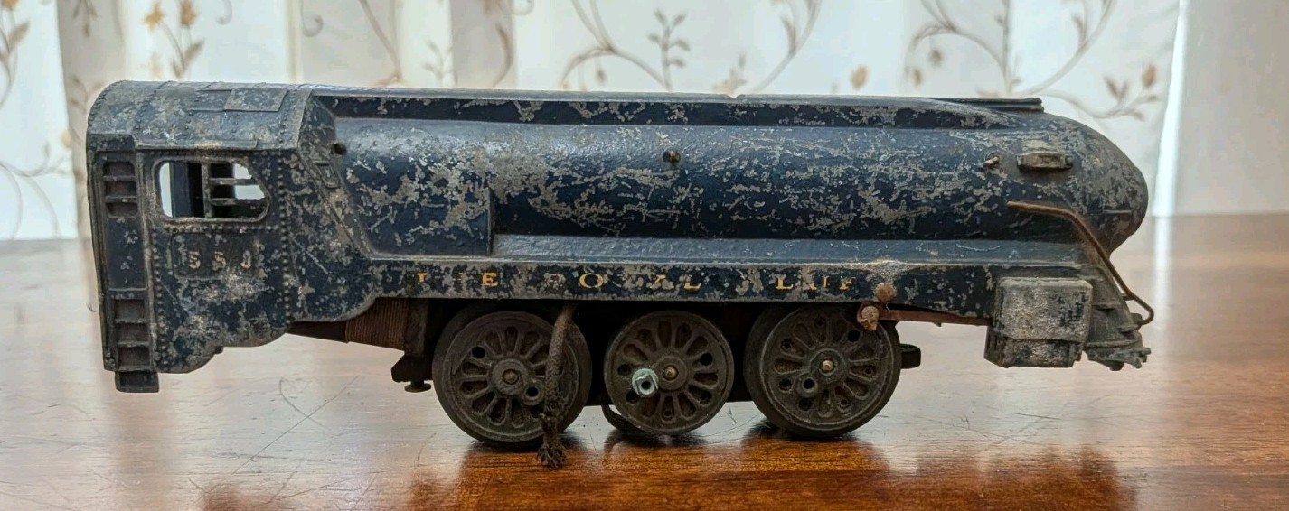 VTG American Flyer #556 Torpedo Steam Locomotive Train Royal Blue Not Working