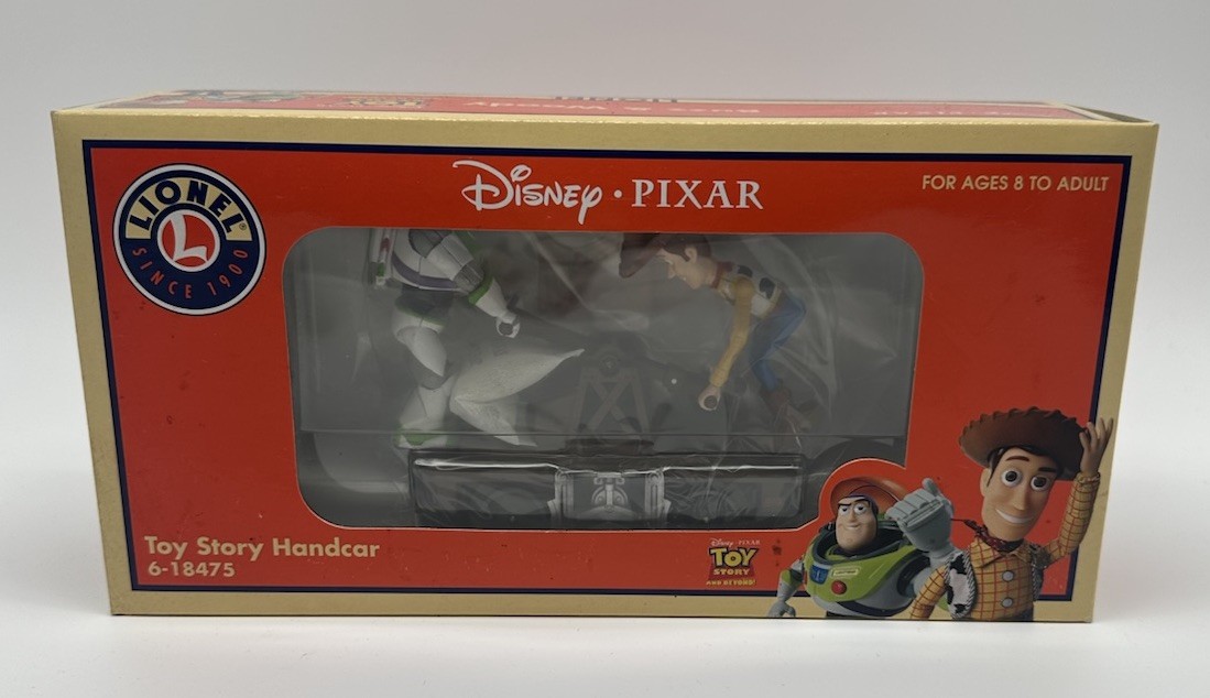 LIONEL 6-18475 O GAUGE DISNEY PIXAR TOY STORY HANDCAR WOODY BUZZ NEW IN BOX