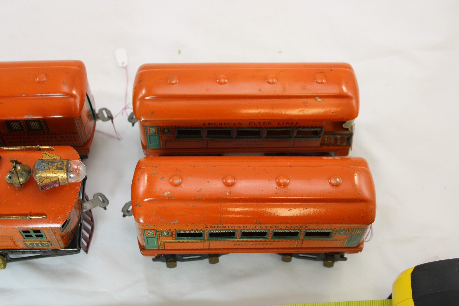 O Gauge – Pre-War American Flyer – Paul Revere Boxcab Set – Orange