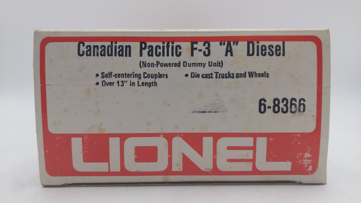 Lionel 6-8366 O Canadian Pacific F3 A Dummy Diesel Locomotive EX/Box