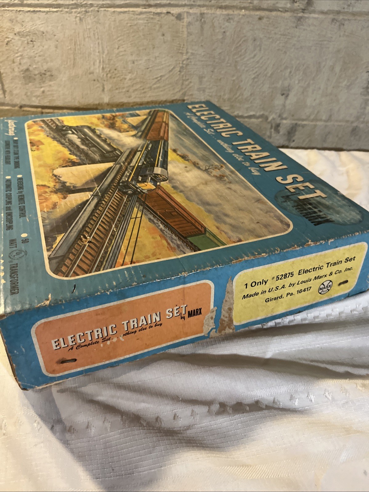 Vintage Marx 666 Steam Engine Electric Train 52875 Set Not Complete Cars Box