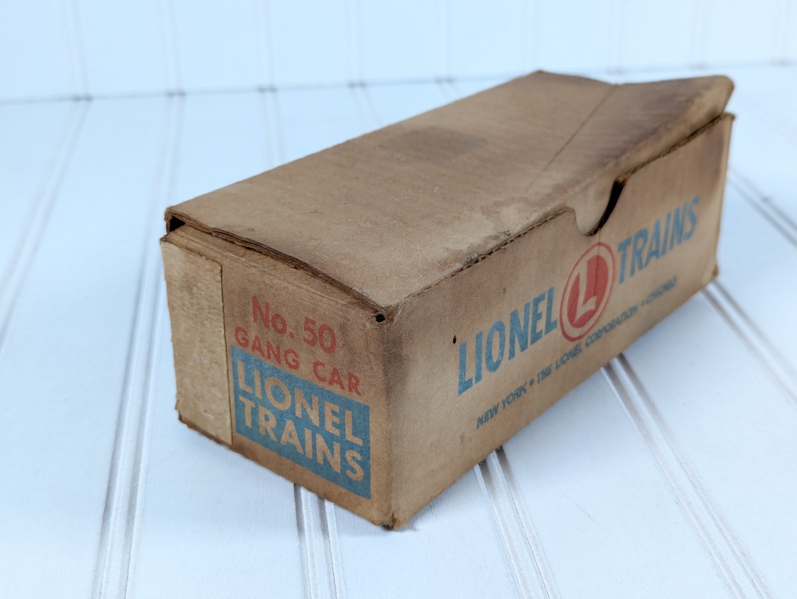 Lionel #50 O Gauge Gang Car Motorized Track Maintenance Orange w/ Original Box