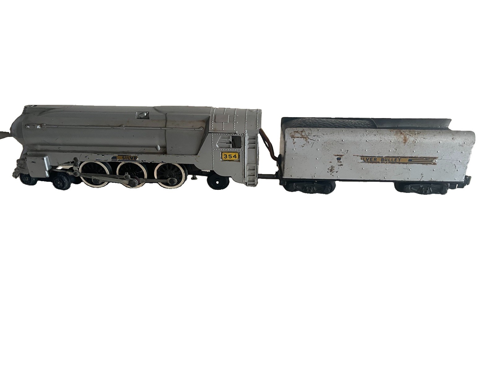American Flyer S gauge No. 354 “Silver Bullet” steam locomotive & tender