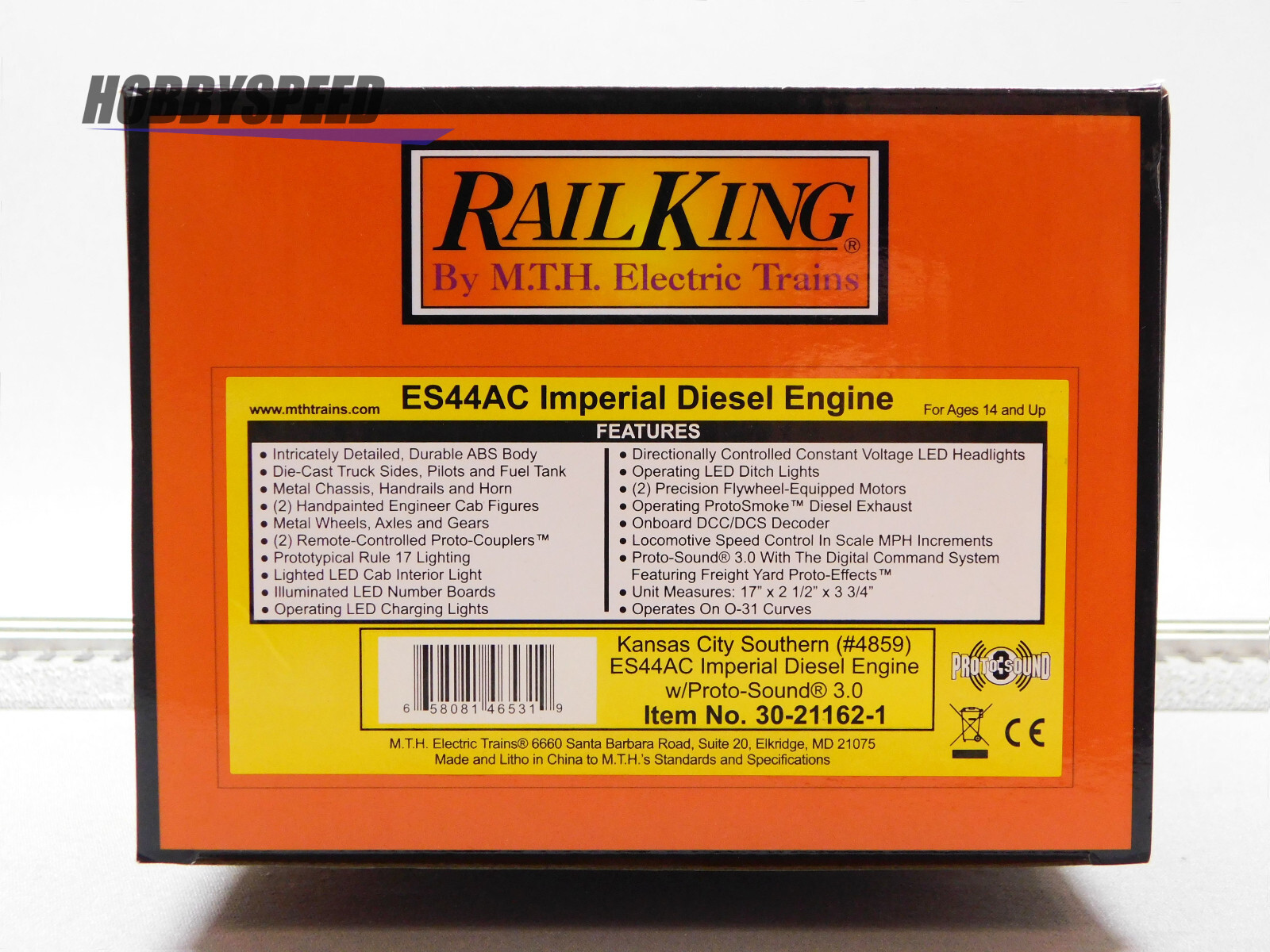 MTH RAILKING KCS ES44AC IMPERIAL DIESEL ENGINE #4859 O GAUGE 30-21162-1 NEW
