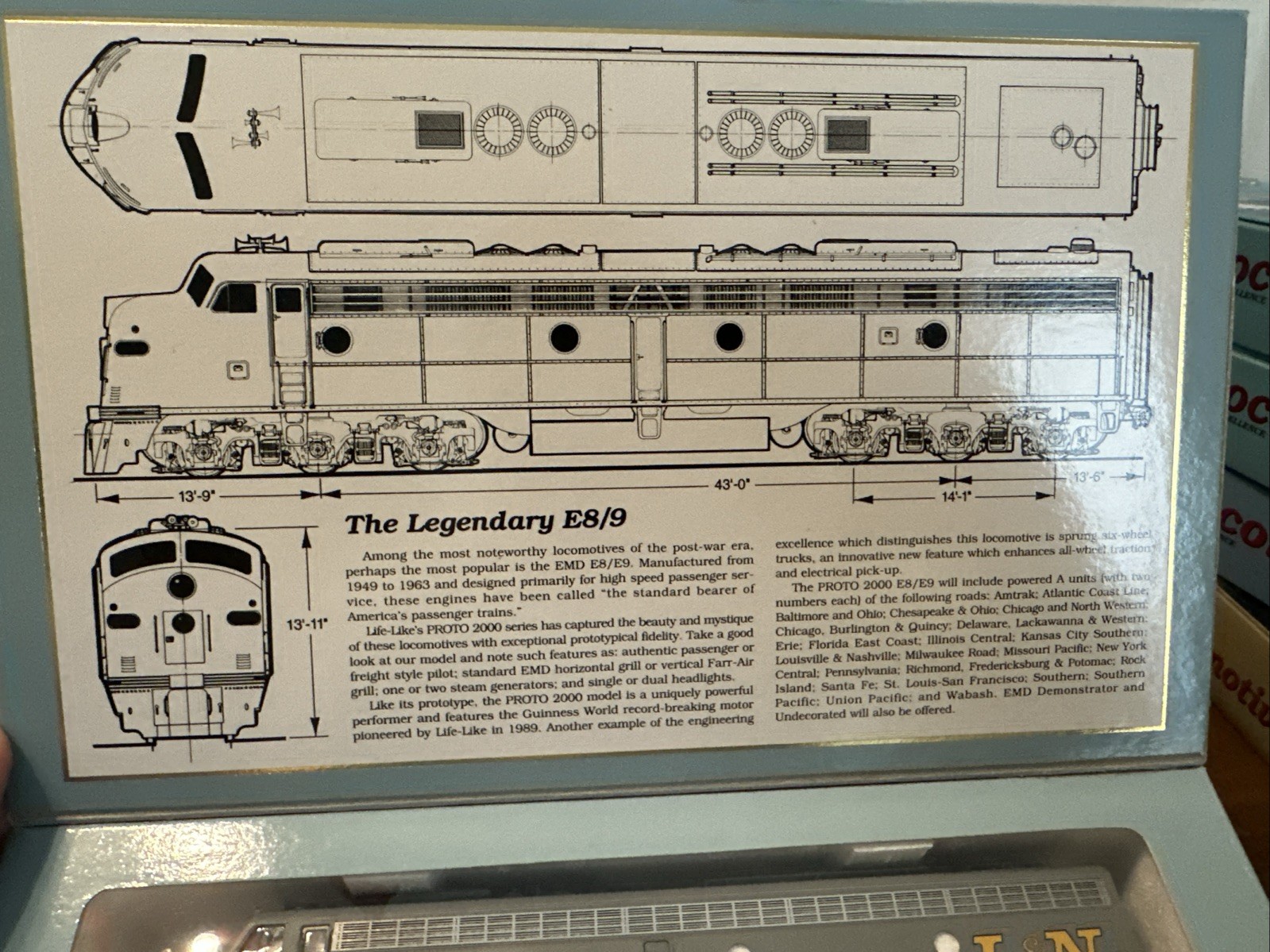 HO Locomotive Proto 2000 Louisville & Nashville RR EMD E8/9A L&N #787 UNTESTED