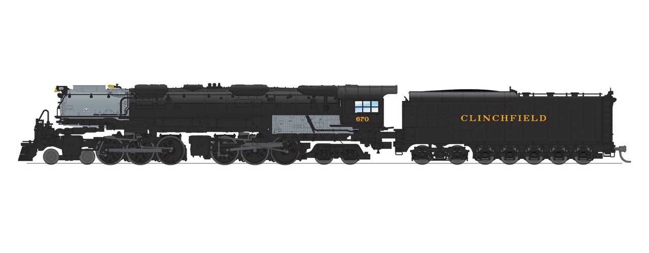 Broadway ~ N Scale ~ Challenger 4-6-6-4 ~ DCC Sound ~ Clinchfield #670 ~ 6989