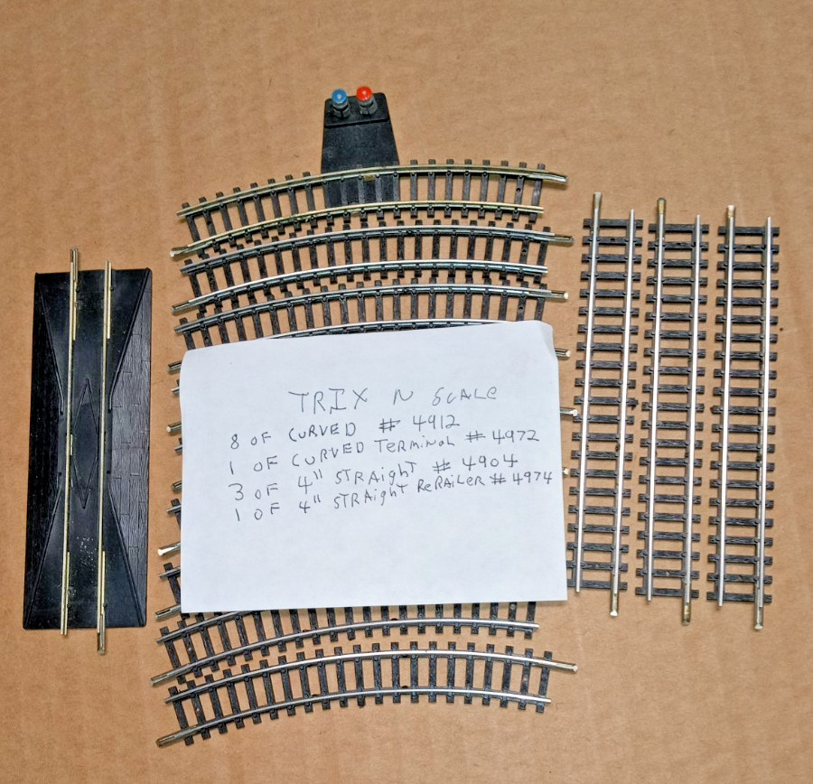 TRIX N SCALE USED GOOD TRACK CURVED, STRAIGHT, RERAILER, TERMINAL. READ ALL