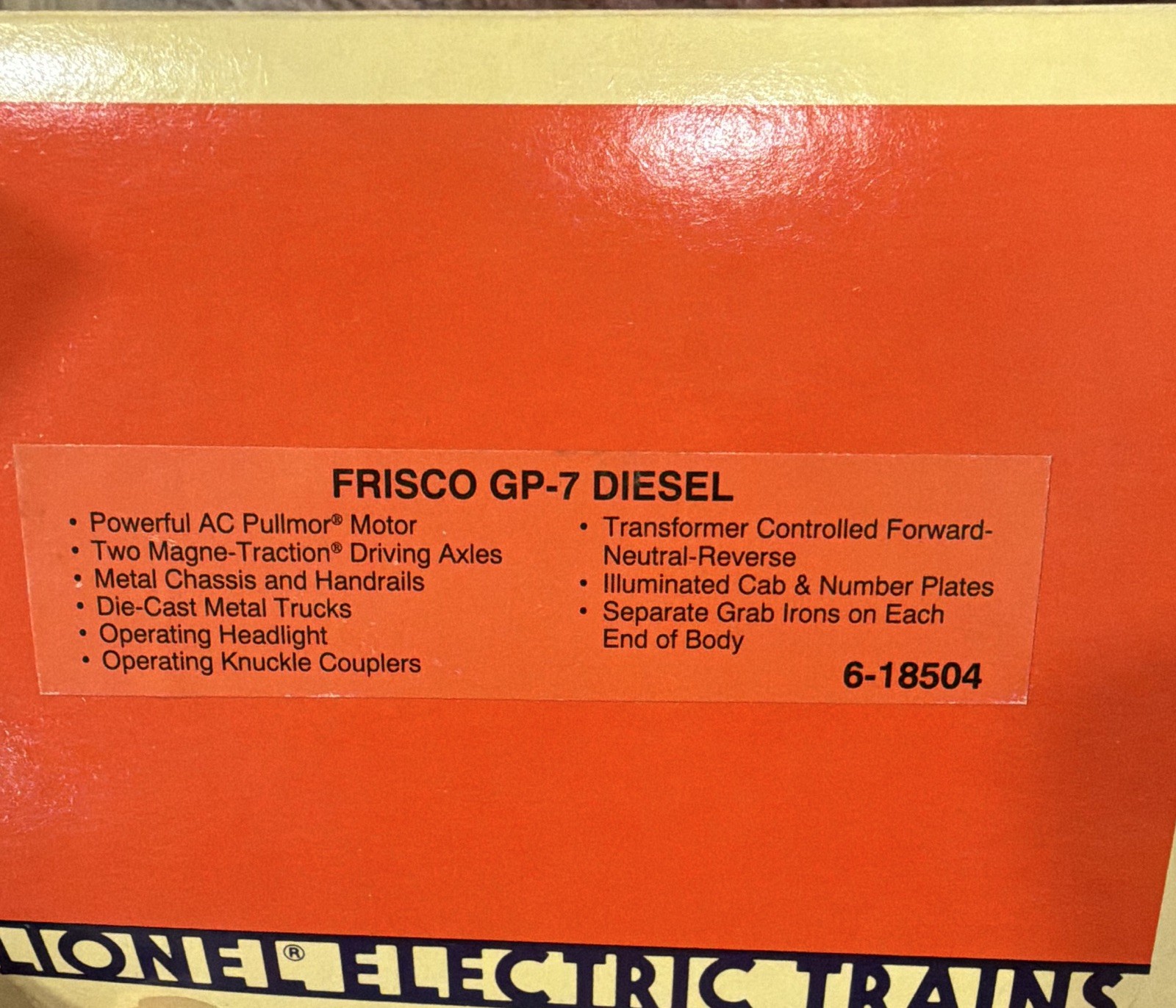 Lionel Frisco 504 O Gauge EMD Diesel Locomotive AC Analog 3-Rail Red/White