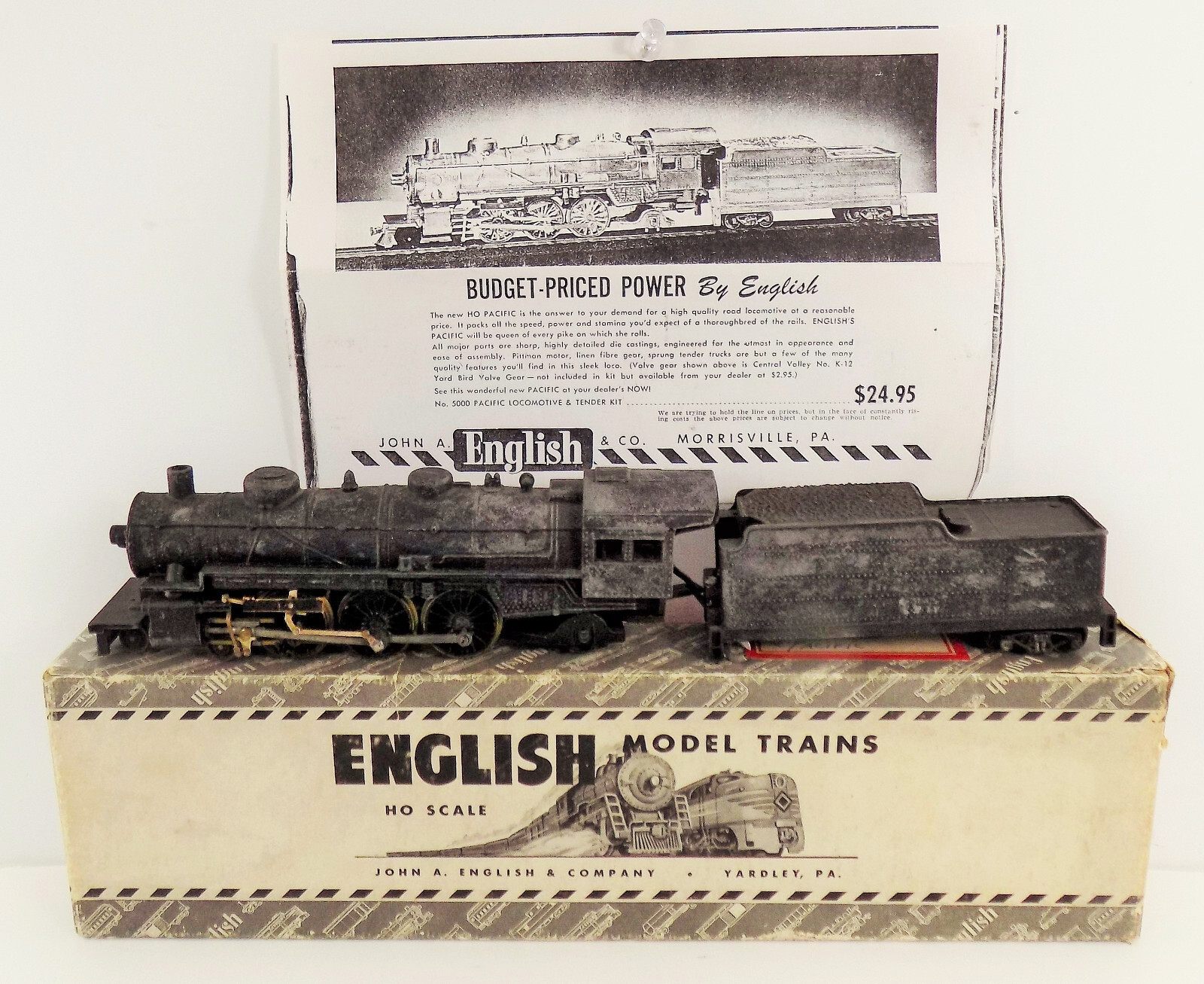 RARE / VTG / HO / ENGLISH / LOCO & TENDER / PACIFIC #5000 / DIE-CAST / 1950’S