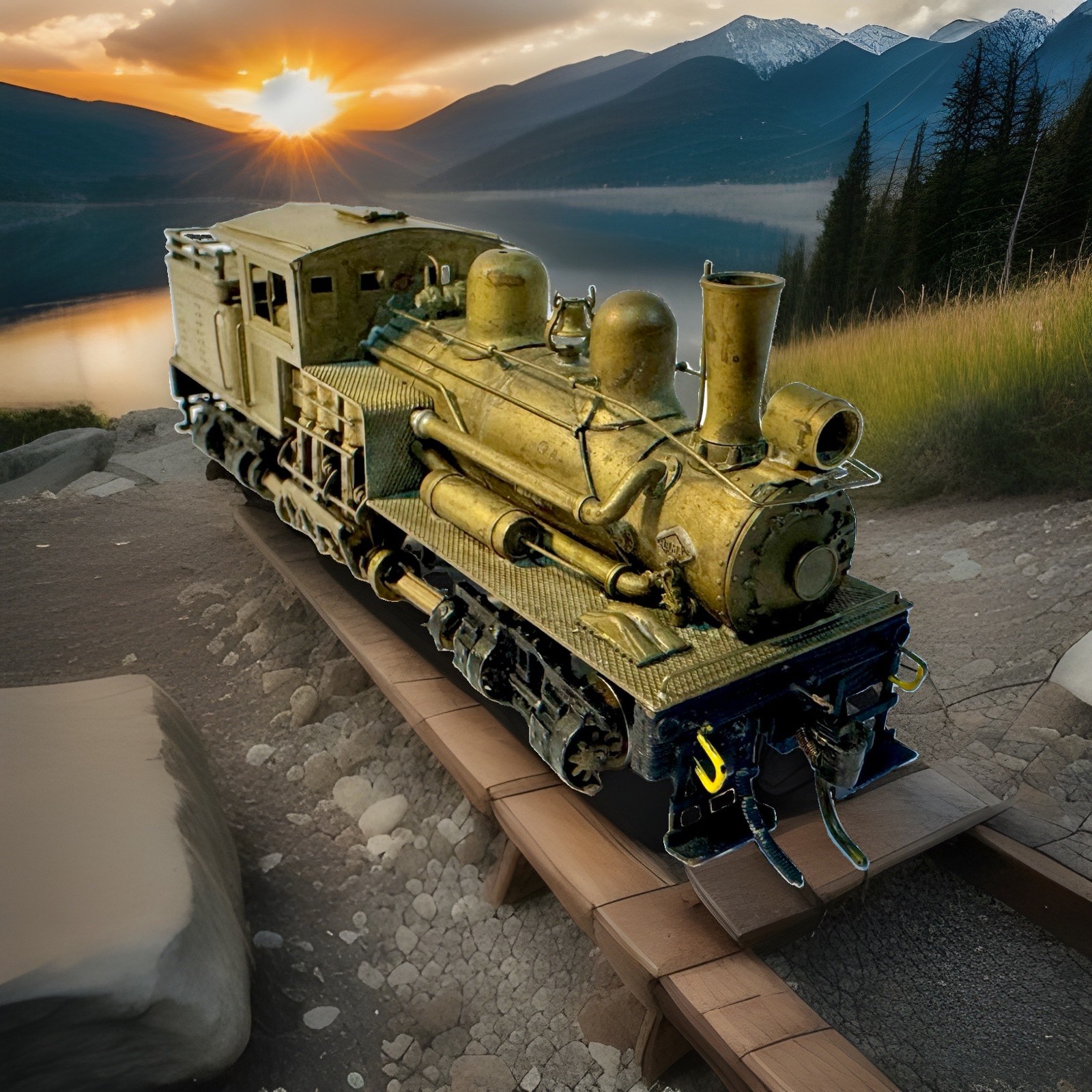 HO UNITED 2-TRUCK SHAY CLASS B GEARED LOGGING LOCOMOTIVE BRASS VINTAGE PFM???