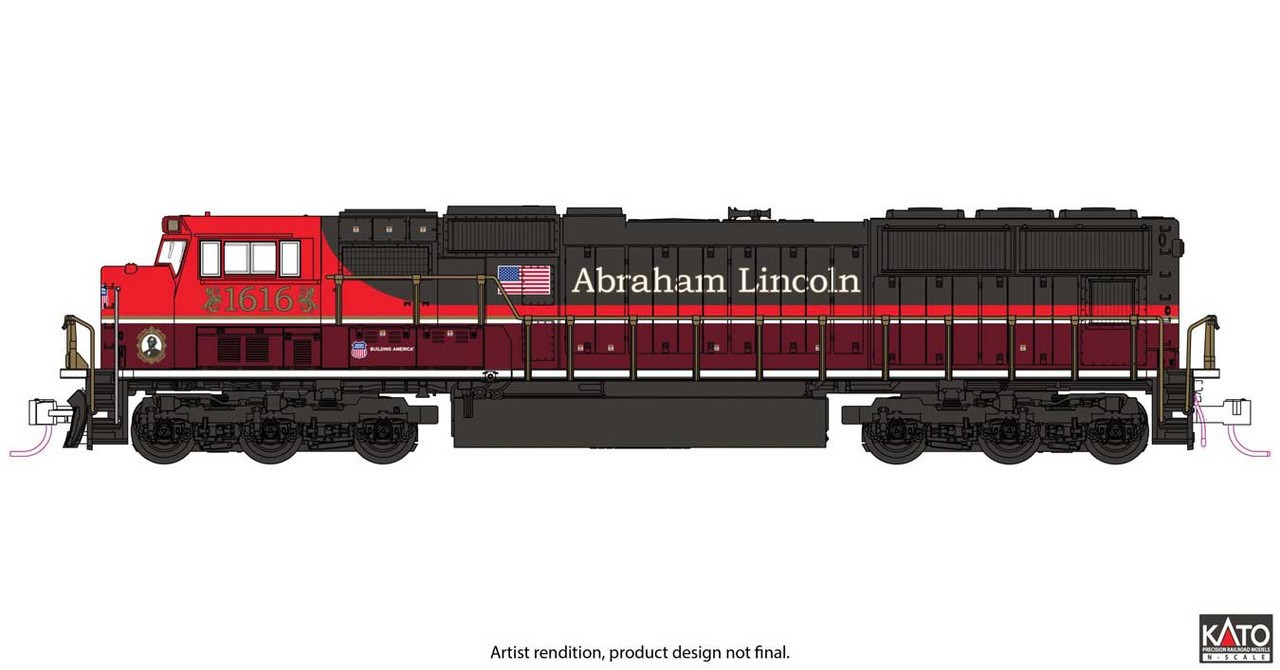Kato N Scale ~ SD70M ~ Union Pacific Abraham Lincoln #1616 ~ DCC ~ 176-1616-DCC