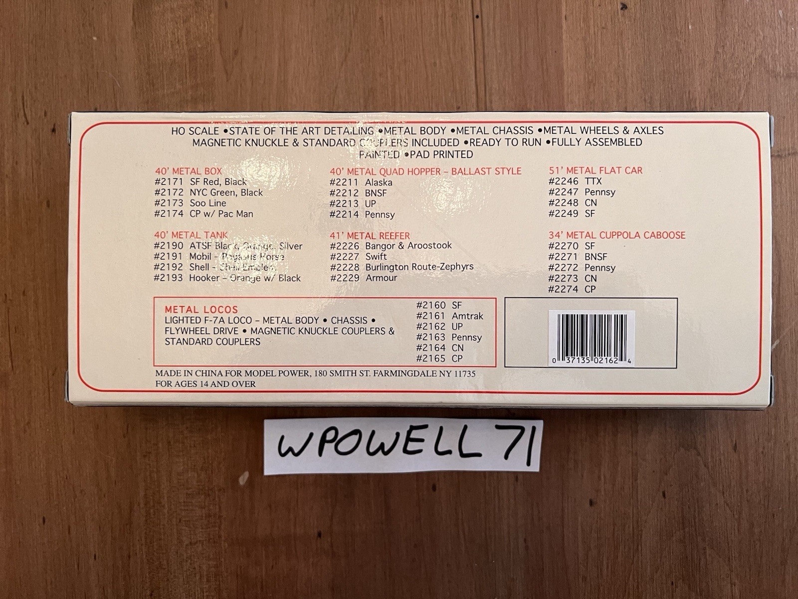 HO Model Power Metal Train F-7A Locomotive – Union Pacific – New