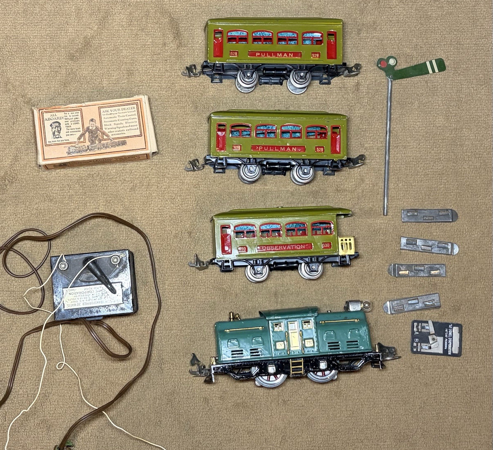 Pre War Lionel Train Set 294 3 Cars With Engine And Box
