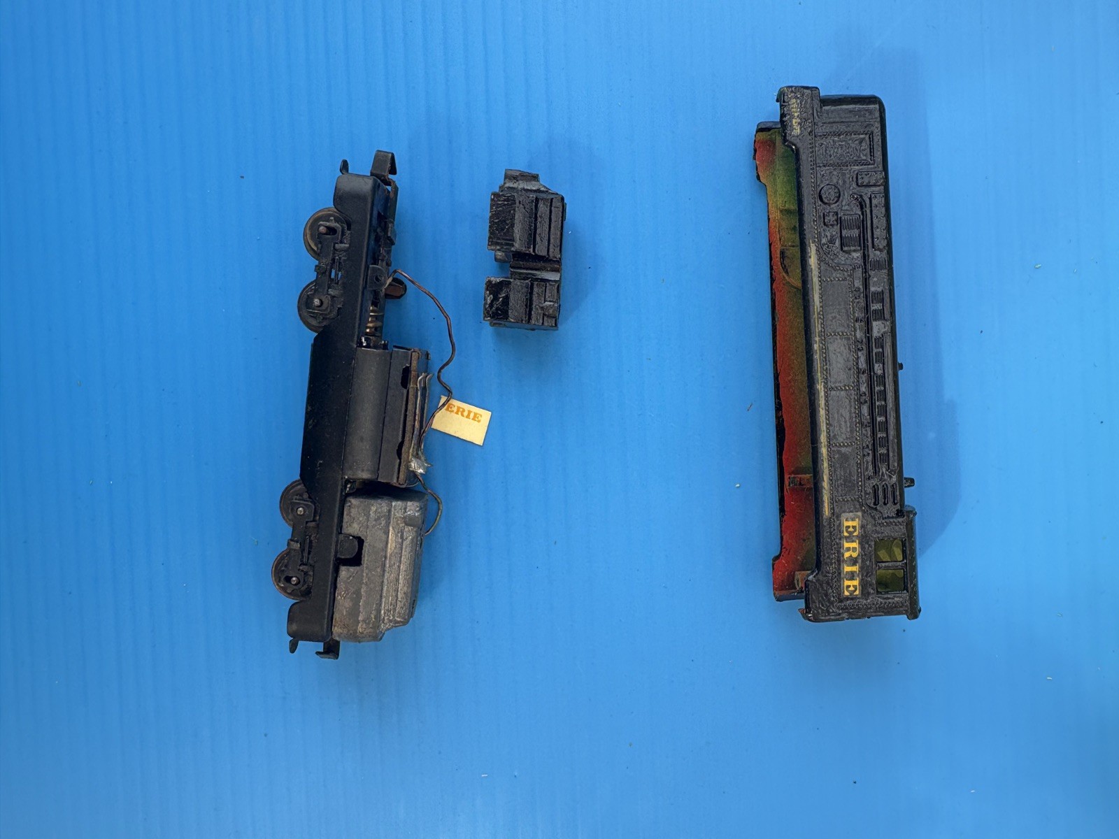Rapido N-scale locomotive plus 3 cars.