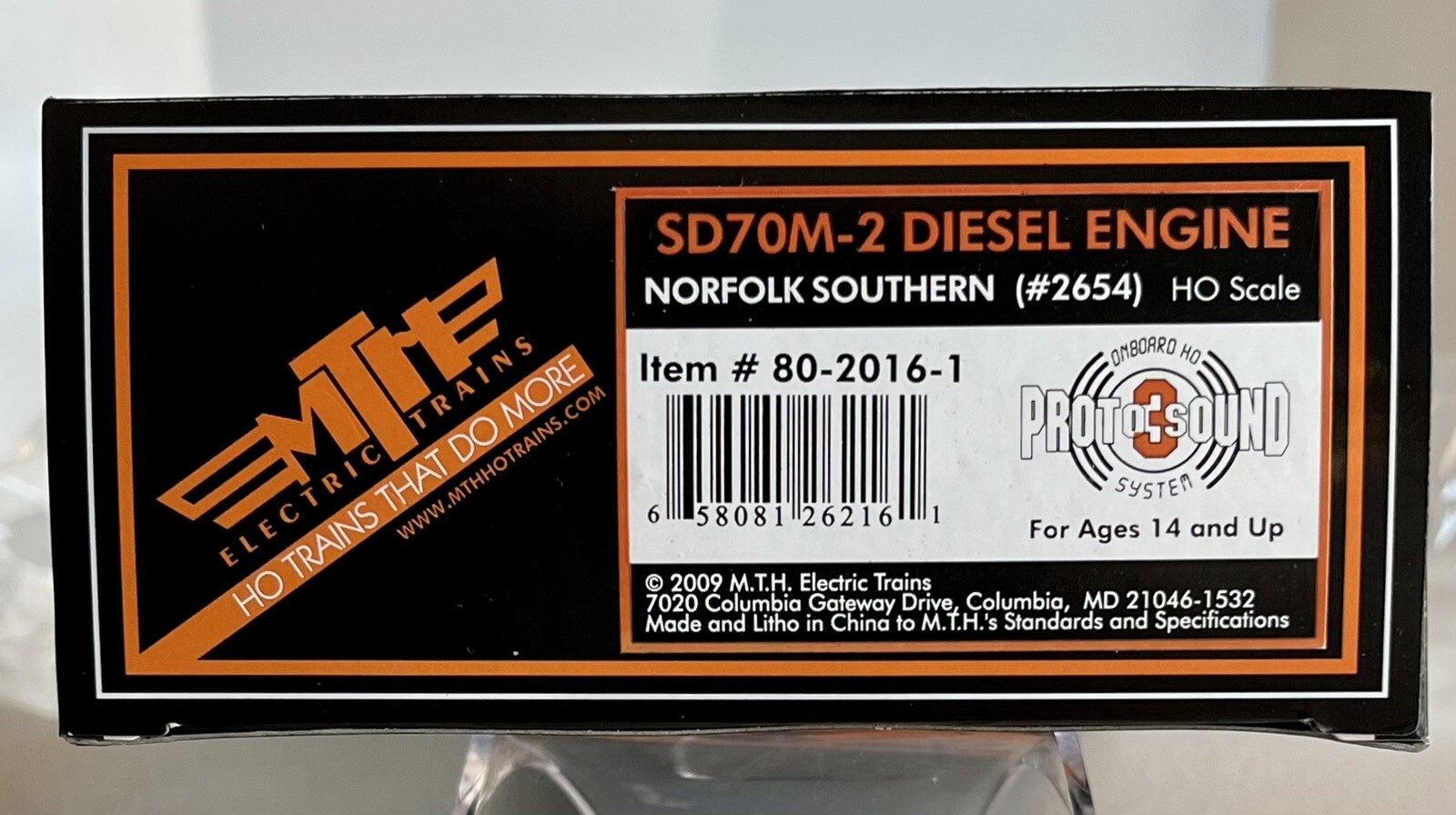 MTH 80-2016-1 HO SD70M-2 NORFOLK SOUTHERN #2654 Proto Sound 3.0 NIB