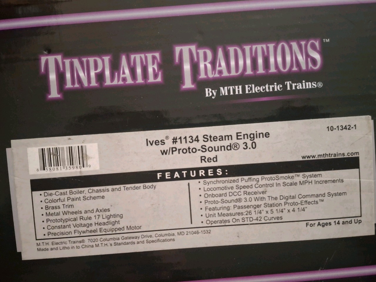 MTH IVES 1134 Standard Gauge 10-1342-1 PROTO 3