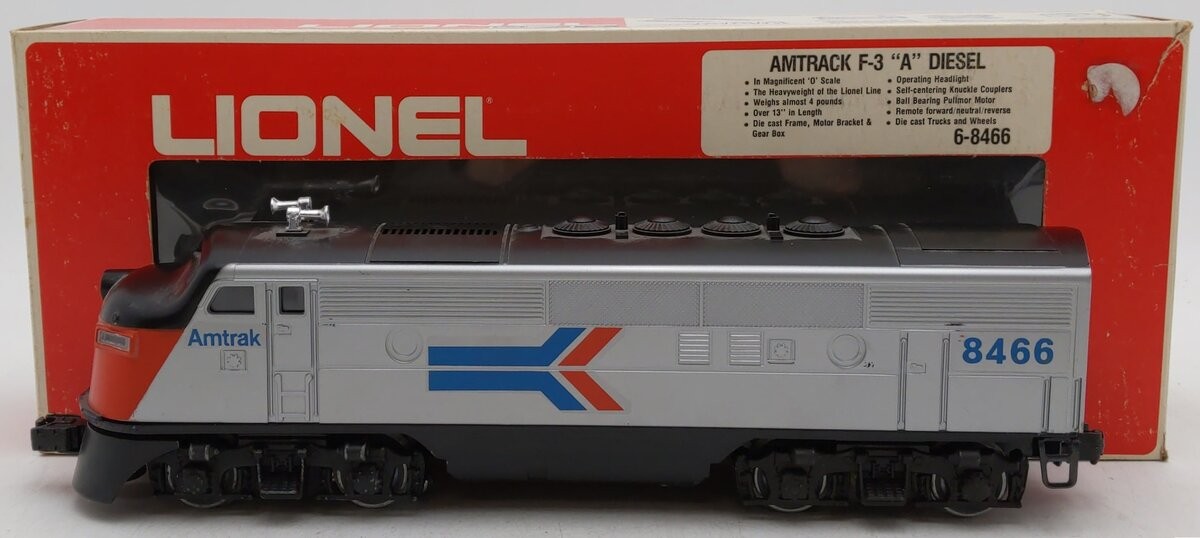 Lionel 6-8466 O Gauge Amtrak F3 A Powered Diesel Locomotive EX/Box