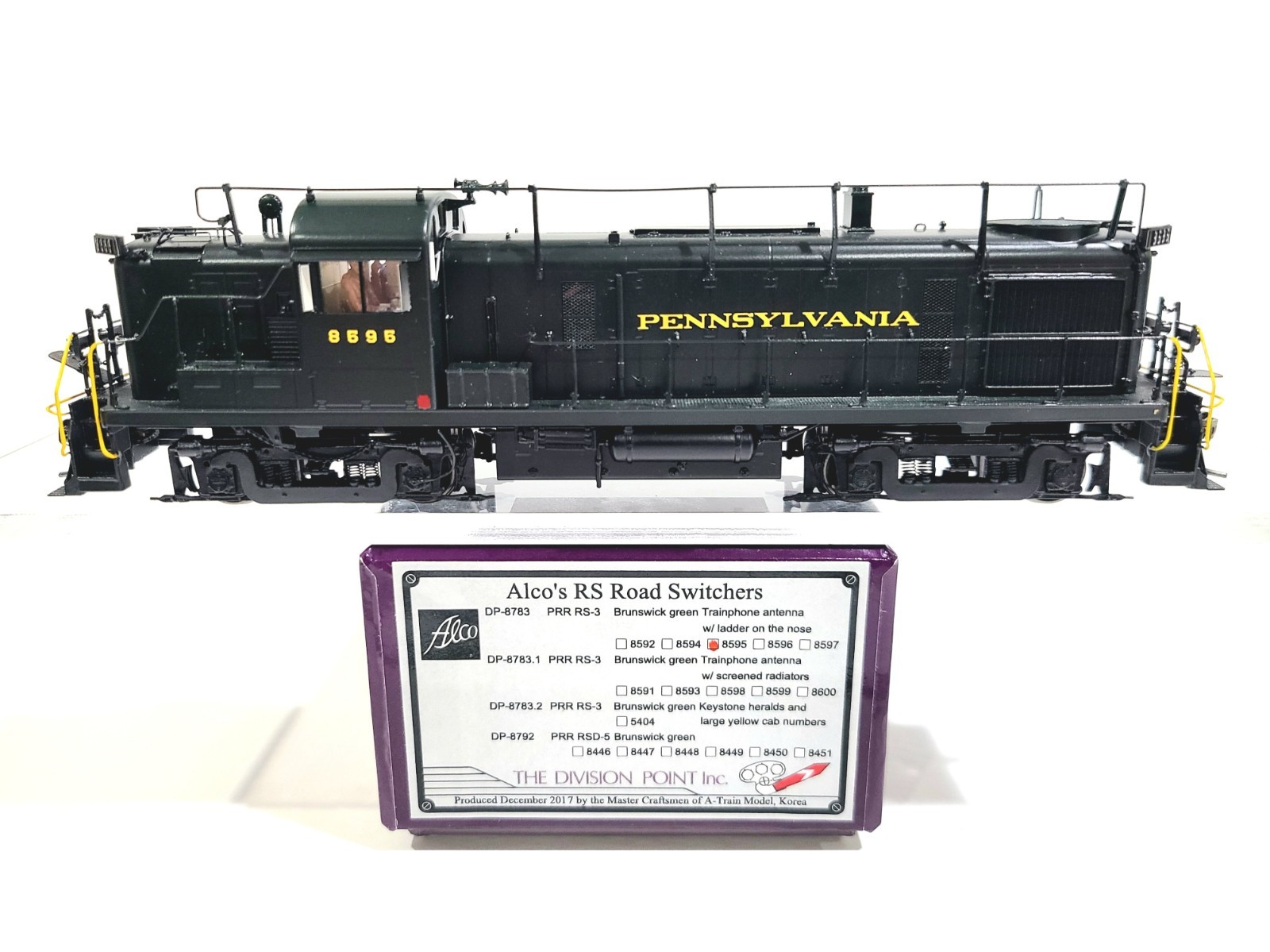Division Point PRR Alco RS-3 Pennsylvania Railroad #8595 HO Brass #DP-8783 DCC