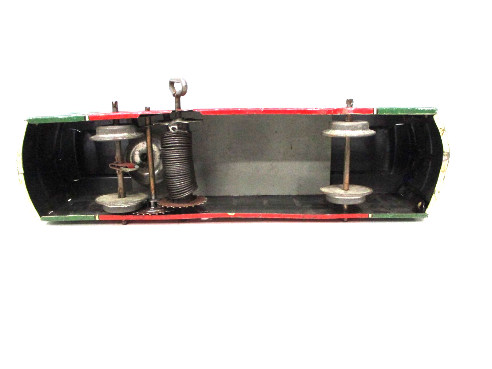 Marx No 200 Rapid Transit Trolley Green, Red, White Windup Prewar O gauge X8300