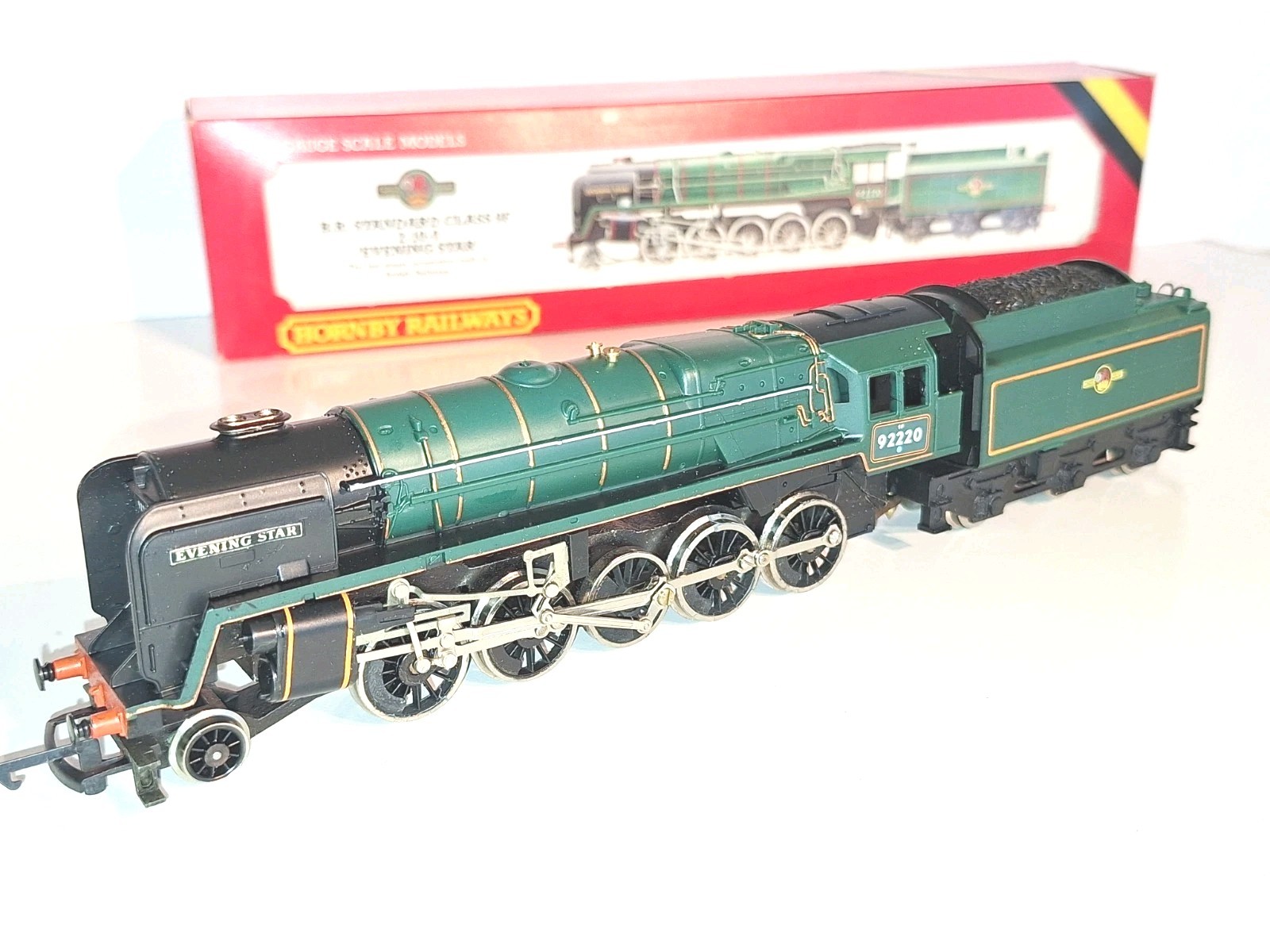 Hornby R065 BR 9F Evening Star #92220.New Old Stock. Wheel Delamination.Boxed.OO