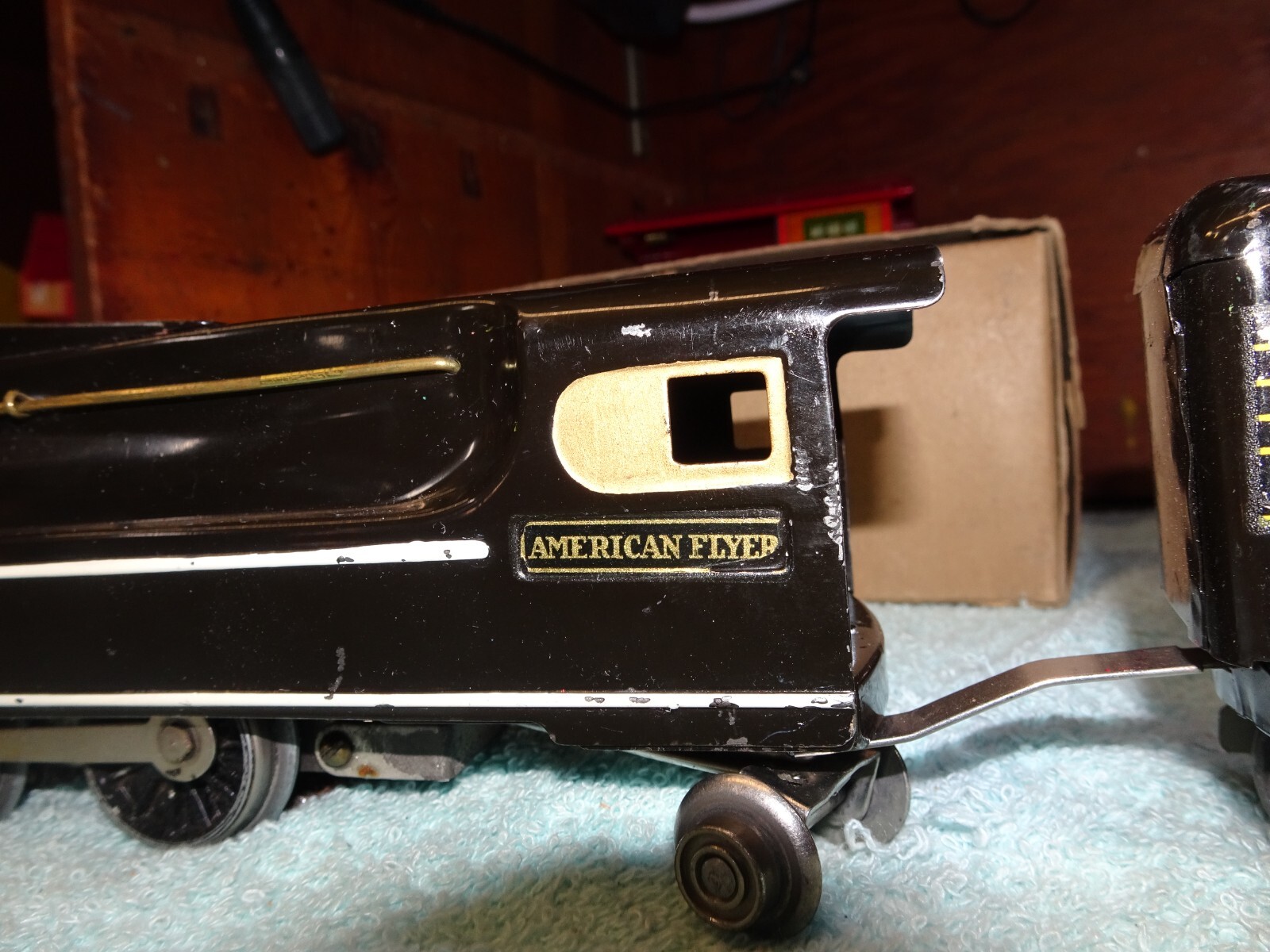 American Flyer Prewar O Gauge Tinplate 629 Torpedo Engine 1134 Tender Set w’ Ac