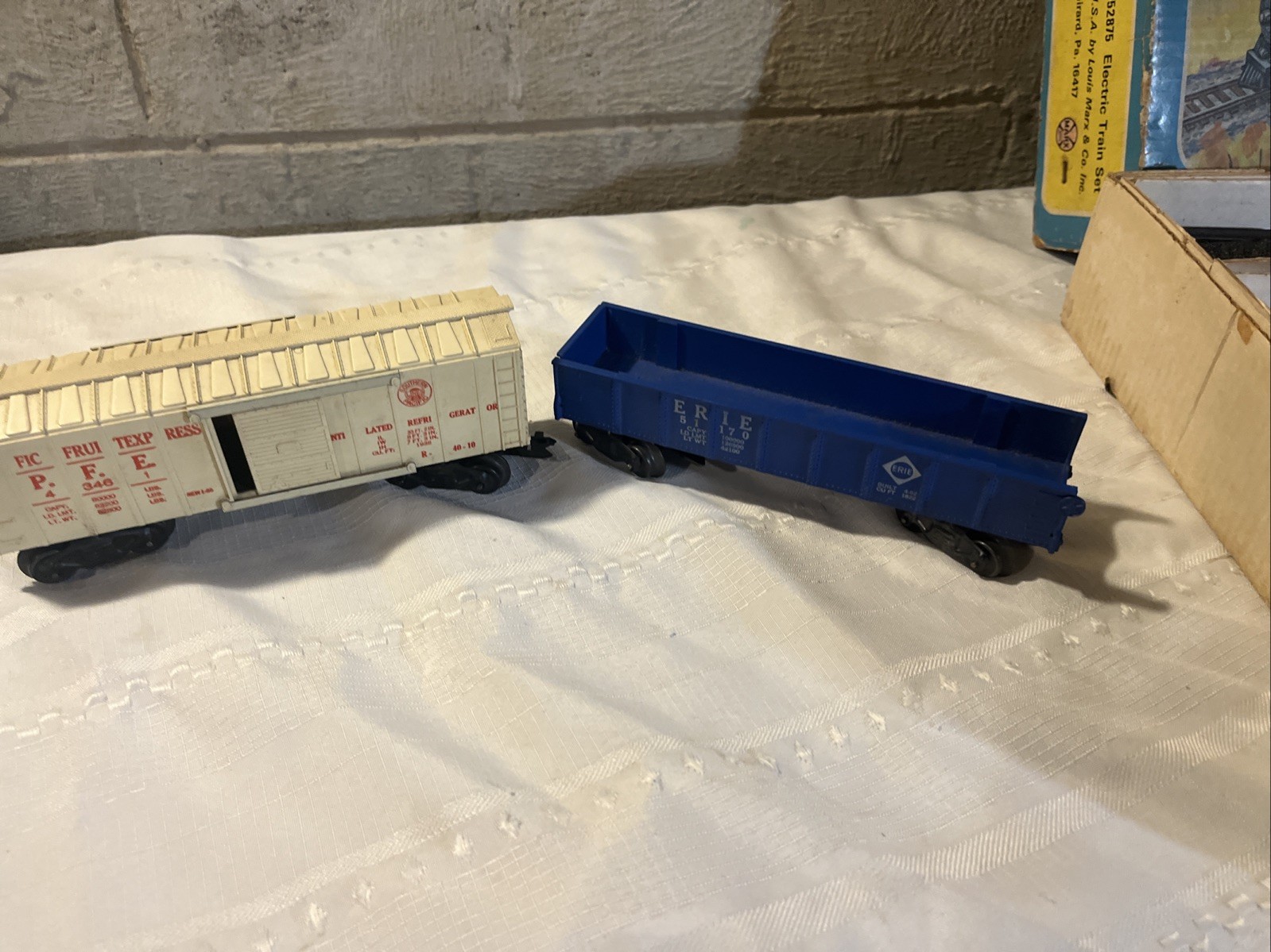 Vintage Marx 666 Steam Engine Electric Train 52875 Set Not Complete Cars Box