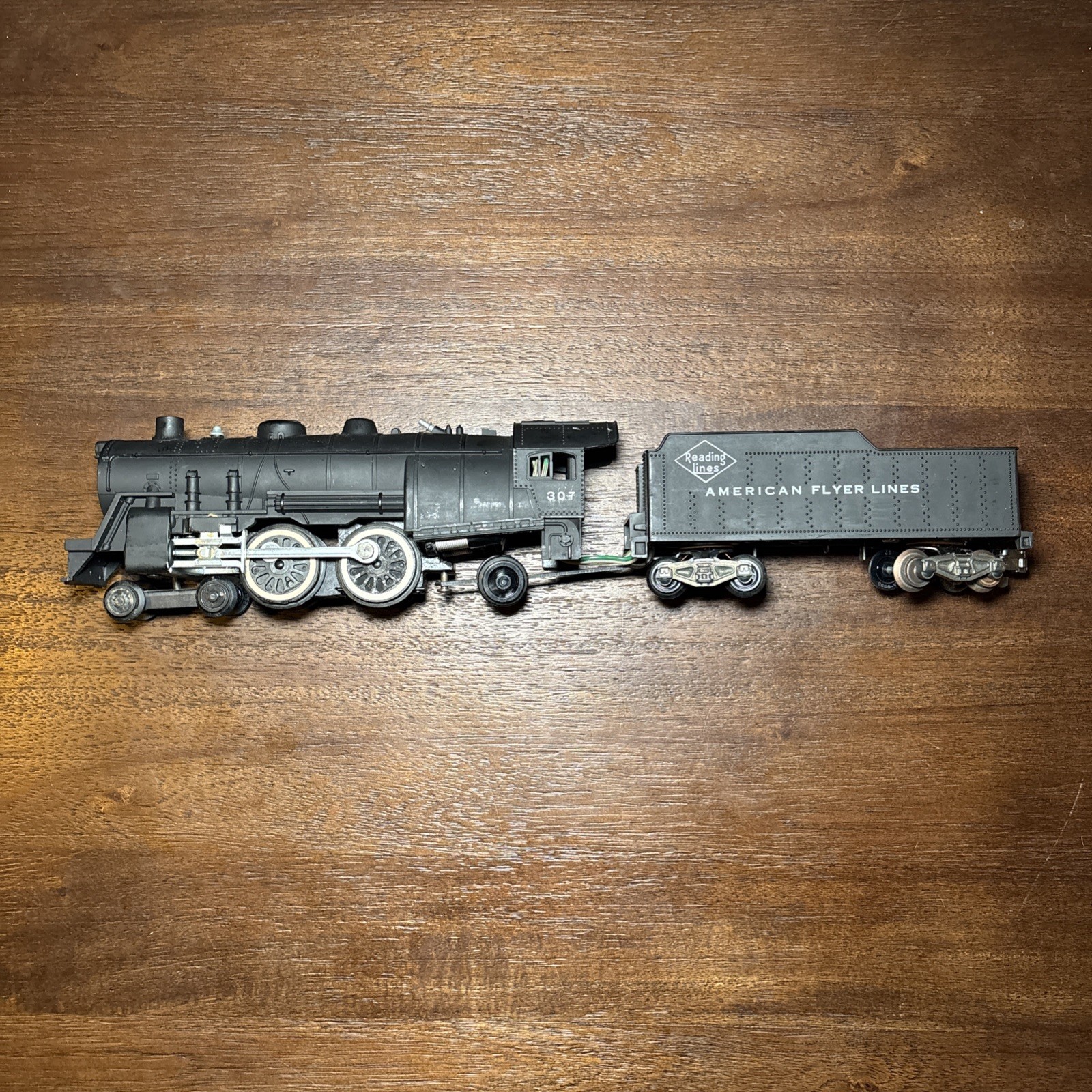 Vintage American Flyer 307 Reading Lines 4-4-2 Steam Locomotive Tender S Gauge