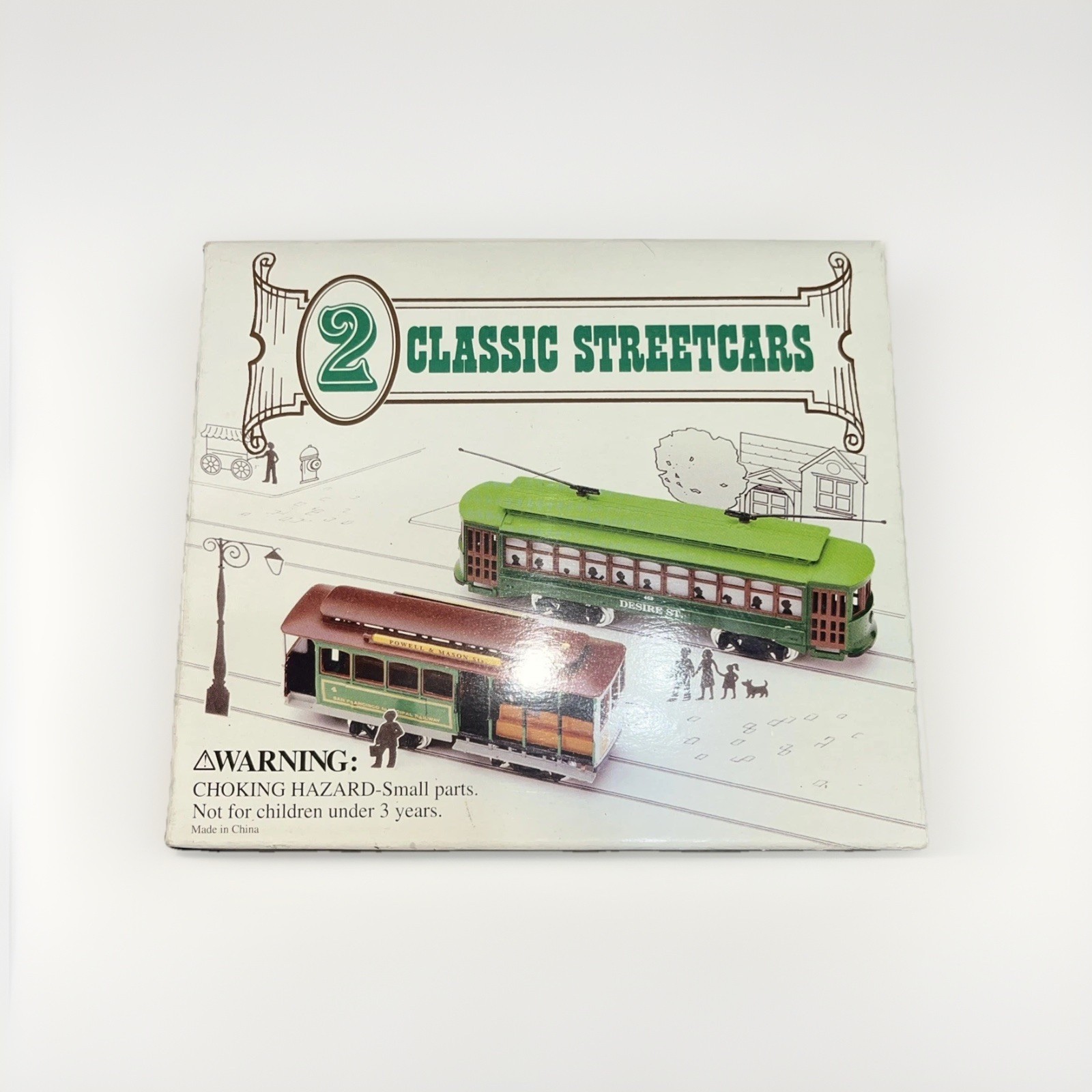 Train Classic Streetcars 2 HO Scale Powell & Mason #4 & Desire Street #463 NIB