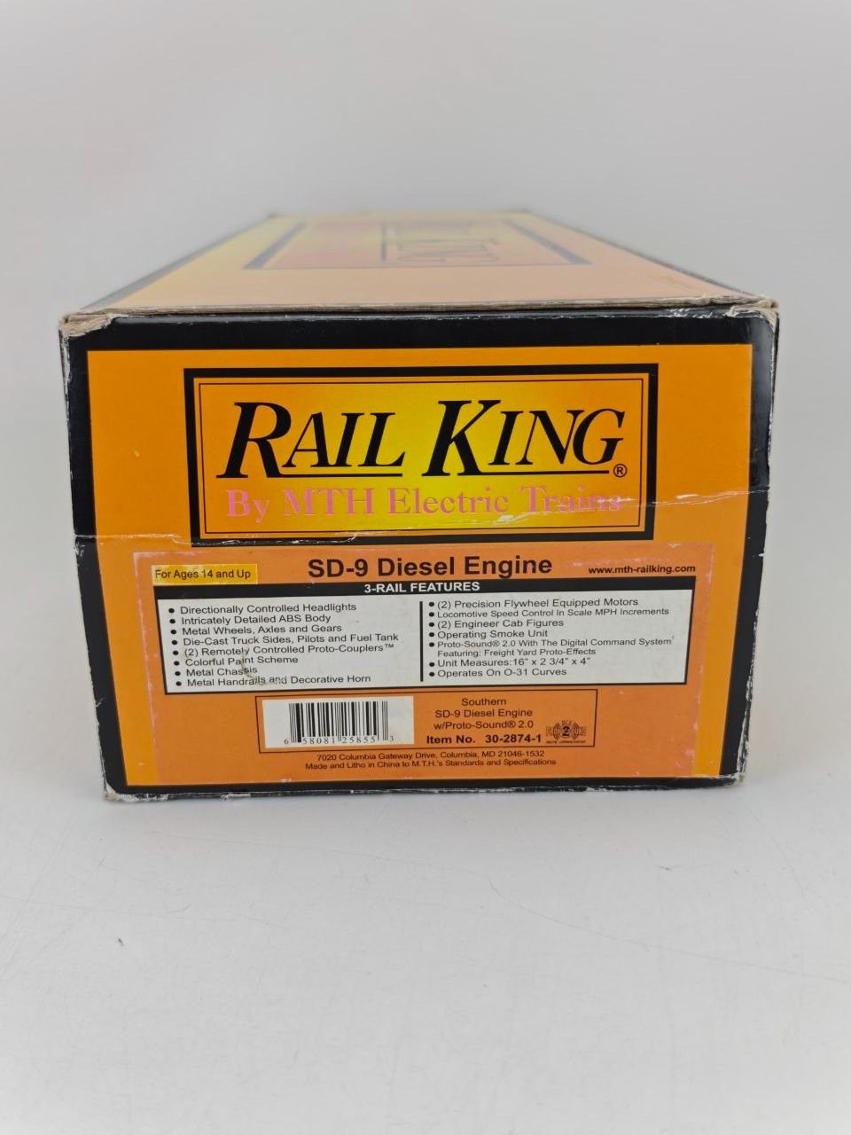MTH RailKing 30-2874-1 O Gauge Southern SD-9 Weathered PS2 Box READ