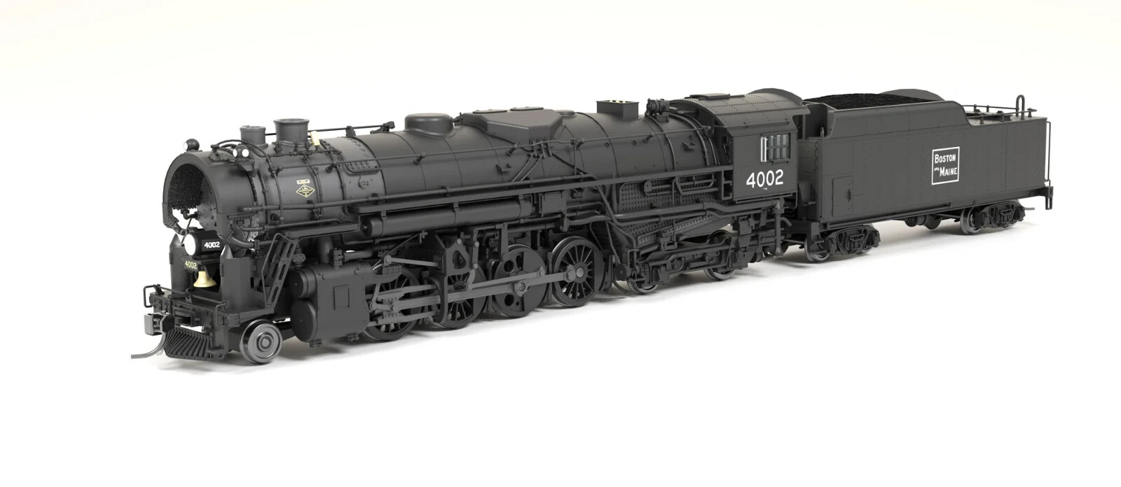 Broadway Limited HO 7881 Boston & Maine 2-8-4 Berkshire, T1a #4007, 4-axle Tende