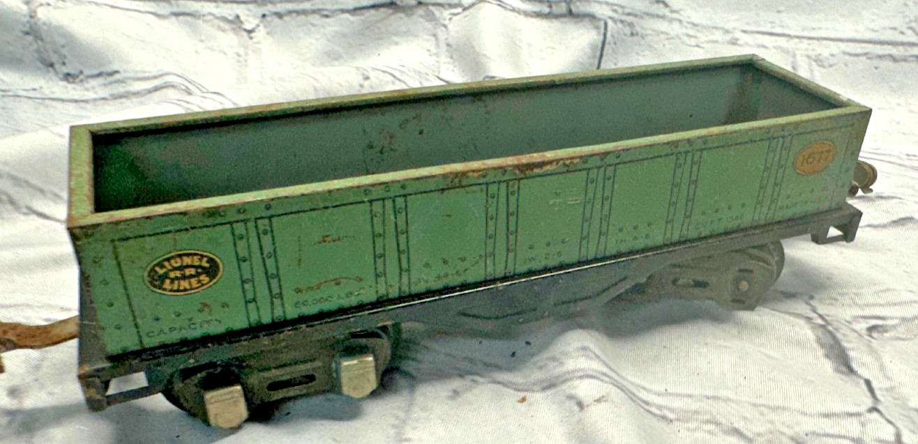 Vintage Lionel Lines Prewar No. 512 Green Gondola Standard Gauge Tinplate Train